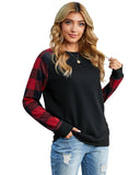 Azura Exchange Plaid Long Sleeve Sweatshirt - L