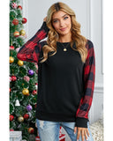 Azura Exchange Plaid Long Sleeve Sweatshirt - L