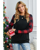 Azura Exchange Plaid Long Sleeve Sweatshirt - M