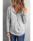 Azura Exchange Buttoned Casual Hoodie with Pocket Design - 2XL