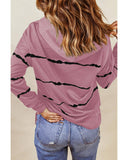 Azura Exchange Striped Tie-dye Hoodie with Side Split Tops - M