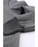 Azura Exchange Quilted Stand Neck Sweatshirt with Fake Front Pocket - S