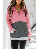 Azura Exchange Zipped Colorblock Sweatshirt with Pockets - 2XL