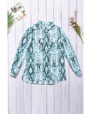 Azura Exchange Snake Print Shirt with Pockets - M