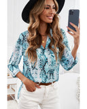 Azura Exchange Snake Print Shirt with Pockets - M