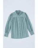 Azura Exchange Button Up Puff Sleeve Blouse - L