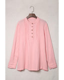 Azura Exchange Half Buttoned Waffle Knit Blouse - XL