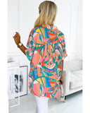 Azura Exchange Abstract Geometry Print Half Puff Sleeve Shirt - S