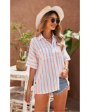 Azura Exchange Striped Shirt with Pockets - 2XL