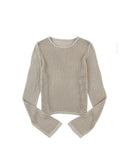 Azura Exchange Hollow-out Knit Long Sleeve Top - XL