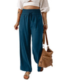 Azura Exchange Drawstring Elastic Waist Wide Leg Pants - M