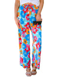 Azura Exchange Abstract Floral Print Drawstring Pants - S