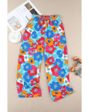 Azura Exchange Abstract Floral Print Drawstring Pants - S