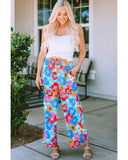 Azura Exchange Abstract Floral Print Drawstring Pants - S