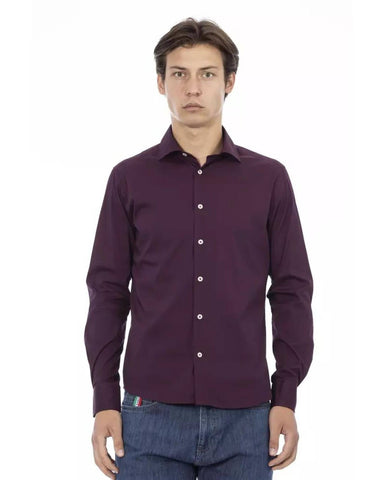 Baldinini Trend Men's Bordeaux Cotton Shirt - XL