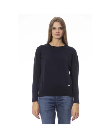 Baldinini Trend Women's Blue Wool Sweater - 40 IT