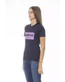 Baldinini Trend Women's Blue Cotton Tops & T-Shirt - L