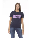 Baldinini Trend Women's Blue Cotton Tops & T-Shirt - S