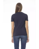 Baldinini Trend Women's Blue Cotton Tops & T-Shirt - S