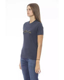 Baldinini Trend Women's Blue Cotton Tops & T-Shirt - XL