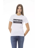 Baldinini Trend Women's White Cotton Tops & T-Shirt - M