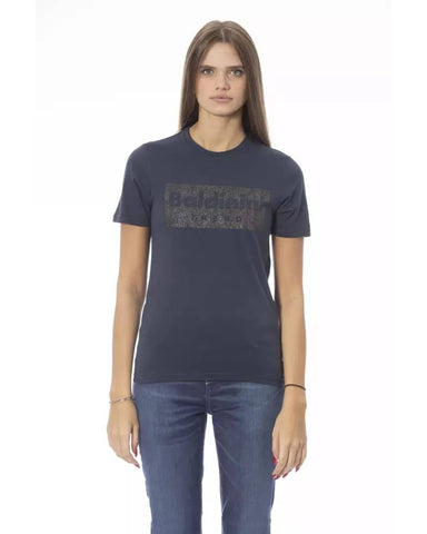 Baldinini Trend Women's Blue Cotton Tops & T-Shirt - L