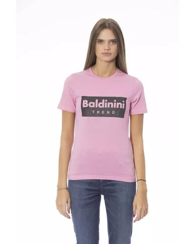 Baldinini Trend Women's Pink Cotton Tops & T-Shirt - XL