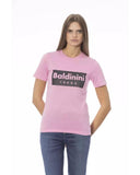 Baldinini Trend Women's Pink Cotton Tops & T-Shirt - XL