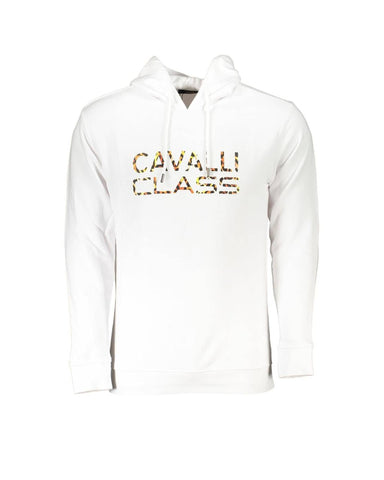 Cavalli Class Men's White Cotton Sweater - 3XL