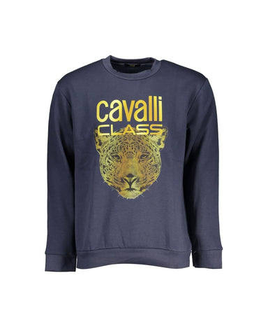 Cavalli Class Men's Blue Cotton Sweater - L