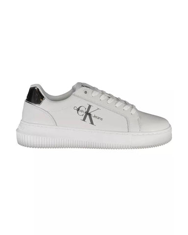 Calvin Klein Women's White Polyester Sneaker - 40 EU