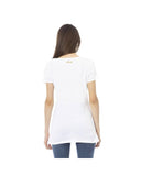 Just Cavalli Women's White Cotton Tops & T-Shirt - L