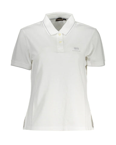 Napapijri Men's White Cotton Polo Shirt - S