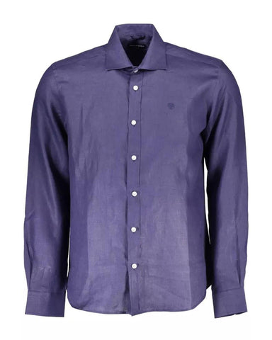 North Sails Men's Blue Linen Shirt - L