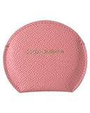 Dolce & Gabbana Women's Pink Calfskin Leather Round Mirror Holder - One Size