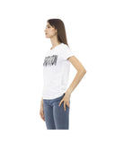 Trussardi Action Women's Elegant Short Sleeve Tee with Chic Front Print - M