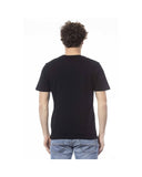 Ungaro Sport Men's Sleek Black Cotton Crew Neck Tee - L