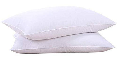 Puredown Goose Down and Feather Pillow Inserts for Sleeping, 100% Cotton Fabric Cover Bed Pillows, Set of 2, White, Queen Size