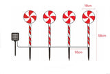 4pcs Solar Lollipops Cane Light Candy Cane Lights Water-resistant Christmas Outdoor Lawn Light