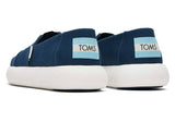 TOMS Womens Platform Alpargata Canvas Shoes Slip On Casual Shoes Flats - Blue - US 9