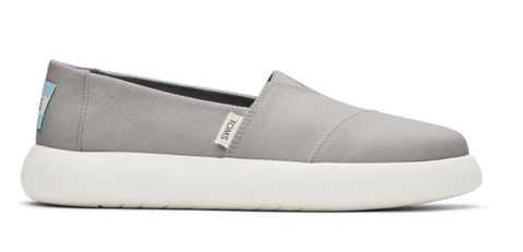 TOMS Womens Canvas Slip On Shoes Sneakers Flats Alpargata Espadrilles - Grey - US 7