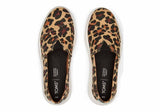 TOMS Womens Canvas Slip On Shoes Sneakers Flats Platform Espadrilles - Leopard Print - US 9