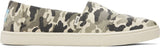 TOMS Womens Casual Canvas Slip On Sneakers Shoes Espadrilles - Army Camo Camouflage - US 7