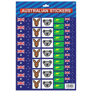 Australian Flag Stickers – A4 Sheet of Festive Stickers for Australia Day Celebrations