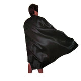 ADULT CAPE Costume Cloak Halloween Fancy Dress Coat Jacket Superhero Book Week - Black