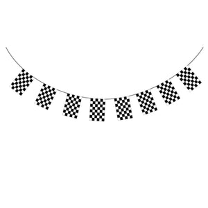 CHECKERED BUNTING FLAG Race Car Chequered Flag Banner Hanging Decoration Rectangular - 3.6 Metres
