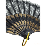 LACE FAN Hand Folding Wedding Party Bridal Spanish Costume Accessory - Black