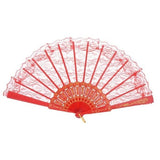 LACE FAN Hand Folding Wedding Party Bridal Spanish Costume Accessory - Red