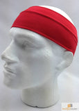 PLAIN HEADBAND Elastic Stretch Sports Yoga Hair Band Unisex 8cm Wide Wrap - Red