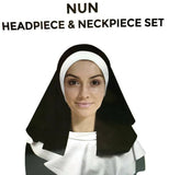 NUN Headpiece & Neckpiece Set Kit Collar Saints Sinners Church Sister Party